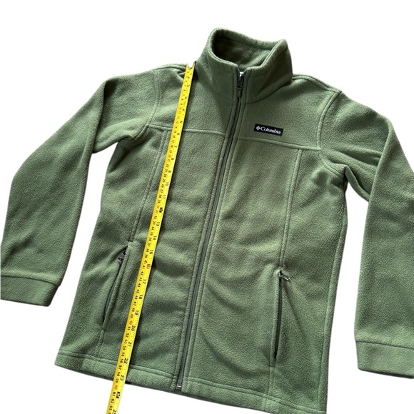 Columbia Youth Medium 10/12 Green Fleece Full Zip Jacket Pockets Outdoor - Picture 2 of 4